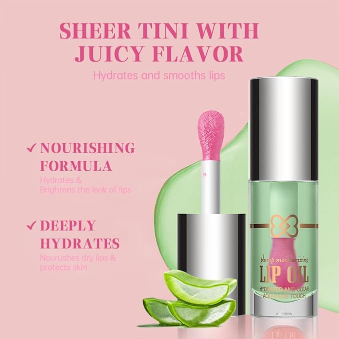 Nourishing Lip Oil, Deep Moisturizing Lip Balm Liquid, Non-Sticky High Shine Lip Gloss, Hydrating Lip Tint for Soft, Smooth, Healthy-Looking Lips, Lightweight Glossy Lip Care for Daily Use-1#