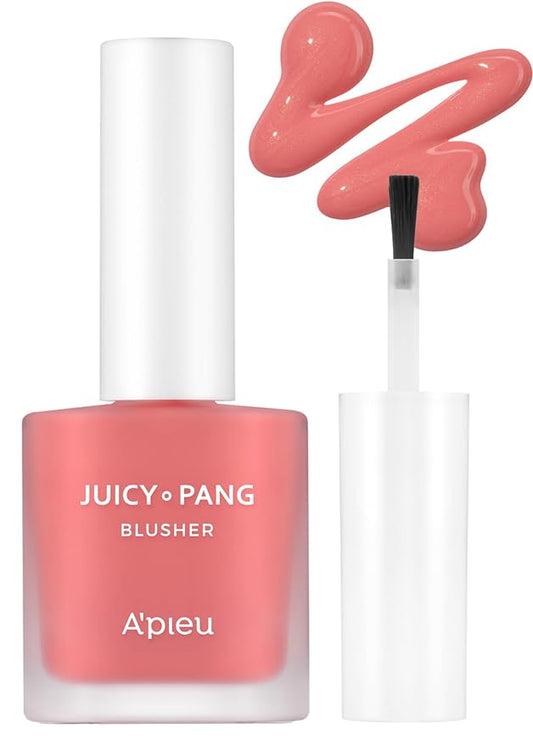 A'PIEU Juicy-Pang Water Blusher [PK04] – Fruity Liquid Blush for Cheeks, Buildable & Blendable Color, Hydrating Dewy Finish with Fruit Extract Blend & Rose Flower Water, 0.31 fl oz