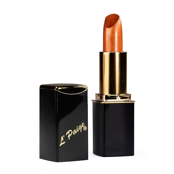 L'Paige L05 - FROSTED COPPER Designer Lipstick | Aloe Vera-Based, Long-Lasting, Moisturizing | Orange-Brown with Frosted Metallic Shimmer Finish