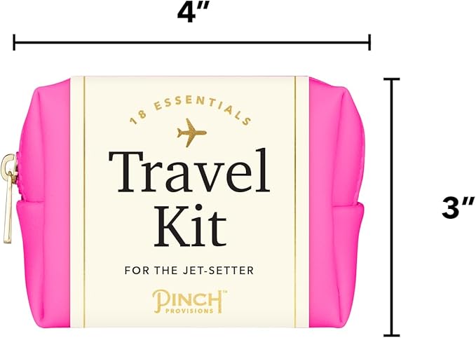 Pinch Provisions Travel Kit, includes 18 Must-Have Emergency Essential Items for Travelling, Ideal Road Trip or Airport Gift for Friends, Family & Peers, Portable Pouch