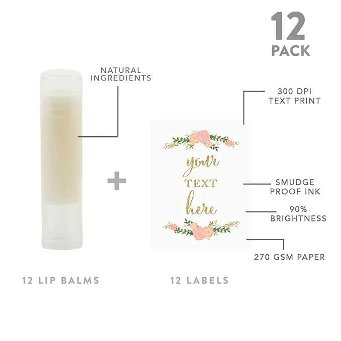 Andaz Press Personalized Lip Balm Party Florals,