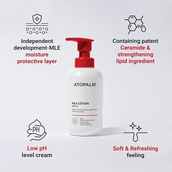 ATOPALM | MLE Lotion | Body Lotion for Extremely Dry Skin | Long-Lasting Hydration with Ceramide | Baby Moisturizer | Skin Barrier & Redness Relief | Body Cream for Sensitive Skin | 4.05 fl oz (120ml)