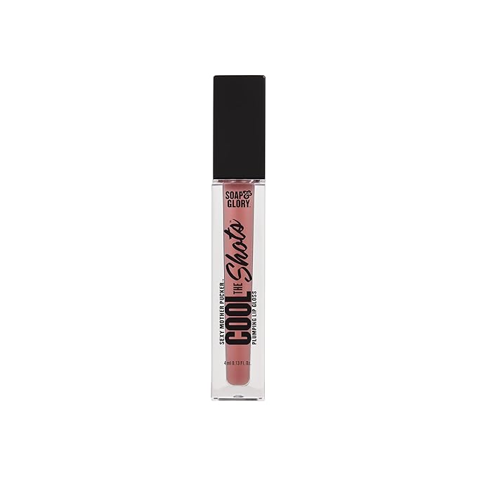 Soap & Glory SMP Cool The Shots Plumping Lip Gloss - Hydrating & Cooling Lip Plumper - Infused with Menthol & Vitamin E - High Shine, Glossy Finish - Vegan & Cruelty-Free - Nude Edition (4ml)