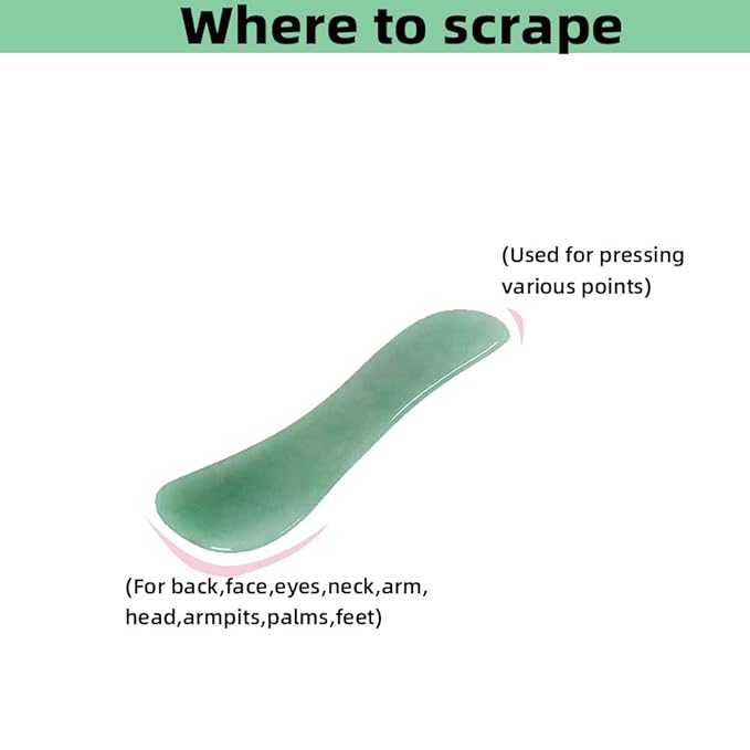 Gua Sha Facials Tools for Back Massage Tools Board Natural Jade Stone for SPA Acupuncture Therapy Trigger Point Treatment
