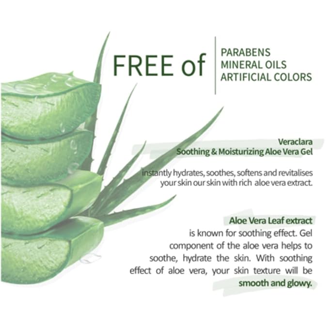 Veraclara]New Soothing Moisture Aloe Vera Gel 95 Percent(Purity) Korean Cosmetics (1)