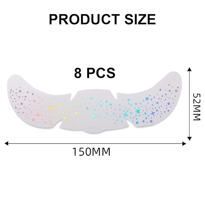8PCS Glitter Freckles, Glitter Freckles Face Tattoo, Sparkle Freckles for Women and Kids, Cute Star Waterproof Gold Temporary Face Tattoos Glitter Glow Up Patches (8PCSB Holographic Multicolor)