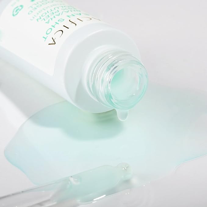 Face Serum by Pacifica - Clean Shot AHA-BHA 25% Peel Solution with Glycolic & Salicylic Acid – Exfoliating Facial Peel with Willow Bark, Turmeric & Vegan Lactic Acid, Vegan & Cruelty-Free, 0.8 oz