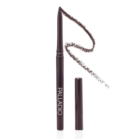 Palladio Retractable Waterproof Eyeliner, Eggplant, Creamy, Slip Twist Up Pencil Eye Liner, Smudge Proof Long Lasting Application, No Sharpener Required