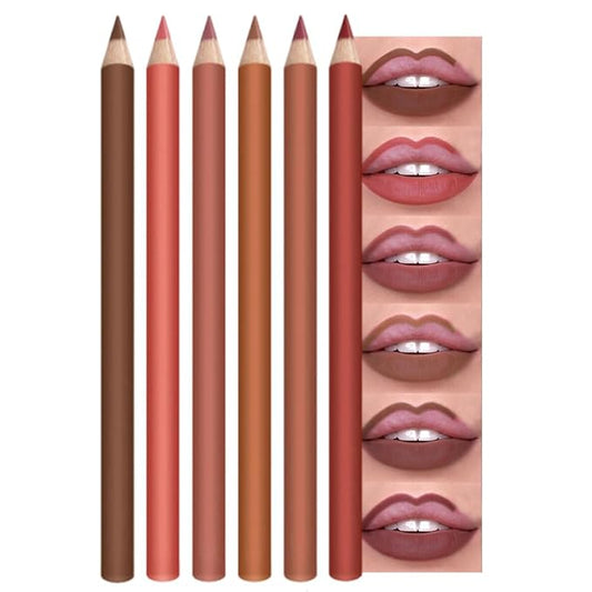 6-Color Velvet Matte Lipstick Pencils Pack for Lips Makeup, Ultra Smooth Creamy Hydrating, Long-Lasting High lmpact Color Soft Finish, Moisturized Lips (6Pcs Matte Lip pencils Set-B, Pack of 1)