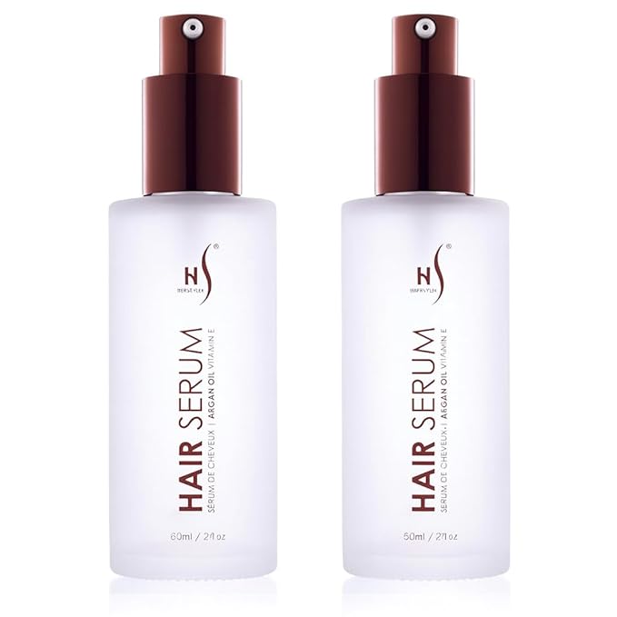 Herstyler Argan Oil Serum for Natural Shine - Anti-Frizz Straightening Serum for Damaged Tresses (Pack of 2)