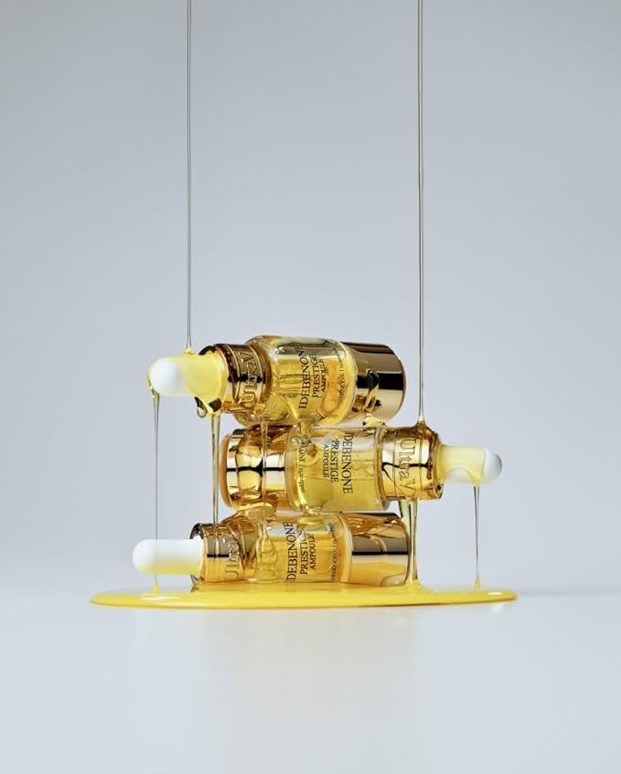 Ultra V Idebenone Prestige Ampoule, 1Vial, Anti-Aging Antioxidant Serum, 0.34 fl oz Each - Antioxidant, Anti Wrinkle, Smoothes, Softens, Hyaluronic Acid, Peptides