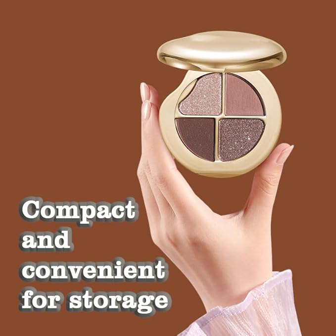 Glow Gallery Highlighting Eye & Cheek Palette, 4-Color Metallic Shimmer Eye & Cheek Palette, Blush and Highlighter Palette, Makeup Set for Shading, Highlighting & Defining the Face (#05)