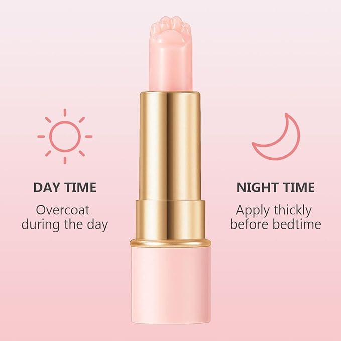 2PCS Thermochromic Lip Balm,Cat Paw Shaped Female