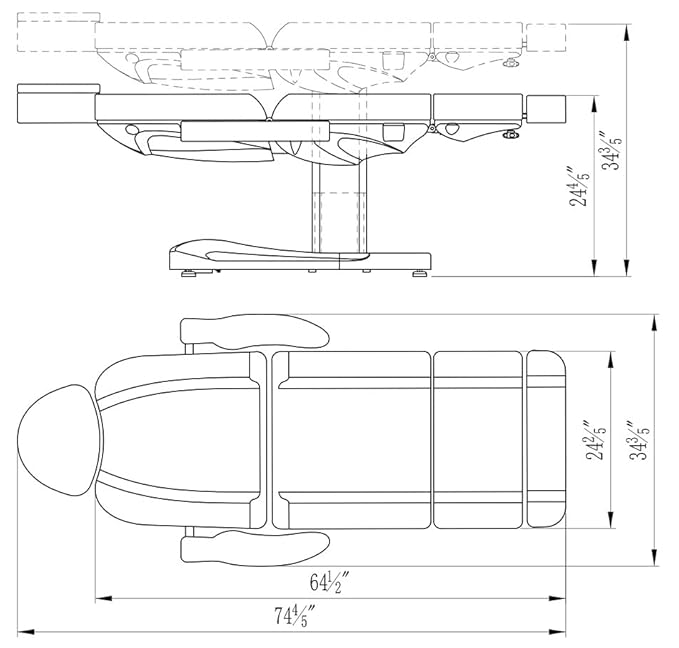 Full Electrical Medical Aesthetic Chair Facial Beauty Bed Podiatry Doctors Office Chair with 3 Motors INK
