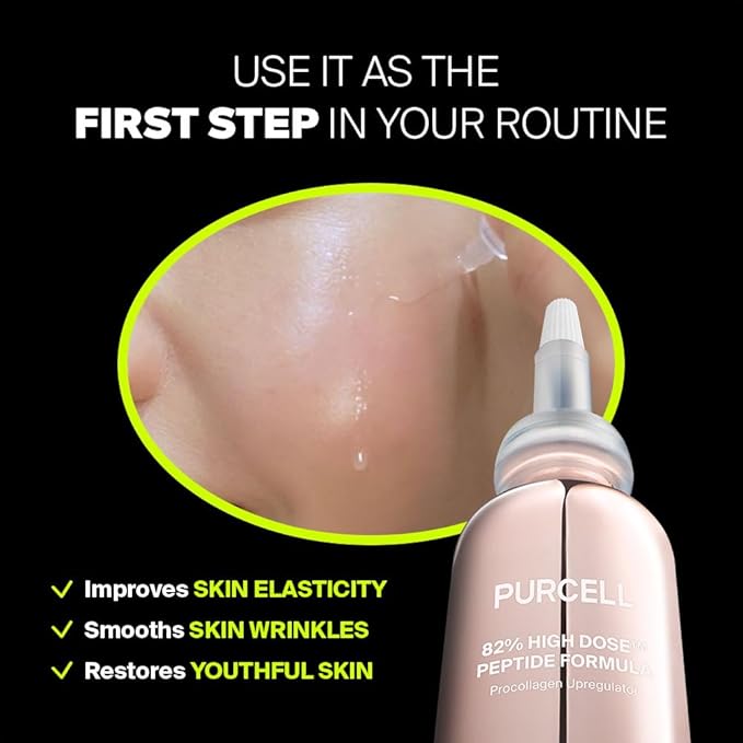 82% High Dose Peptide Formula - Serum with Multicollagen, Peptide for Firmer and Youthful Skin, Light and Gentle Formula, Anti-Aging, 1.01 oz