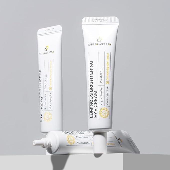 Differ & Deeper Luminous Brightening Eye Cream – Eye Moisturizer for Dullness, Dark Circles & Radiant-Looking Skin | K-Beauty Skincare (30ml)