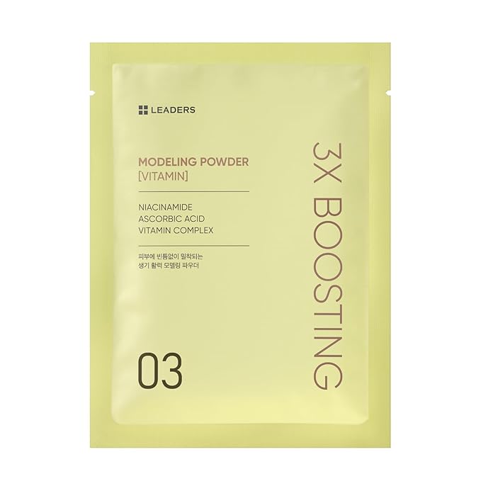 LEADERS 3X Boosting Modeling Mask | 3-Step Korean Skincare with Vitamin Set of 1 | For Dull, Tired Skin | Helps Restore Radiance, Vitality Glow | Revitalize Healthy Skin (Vitamin)