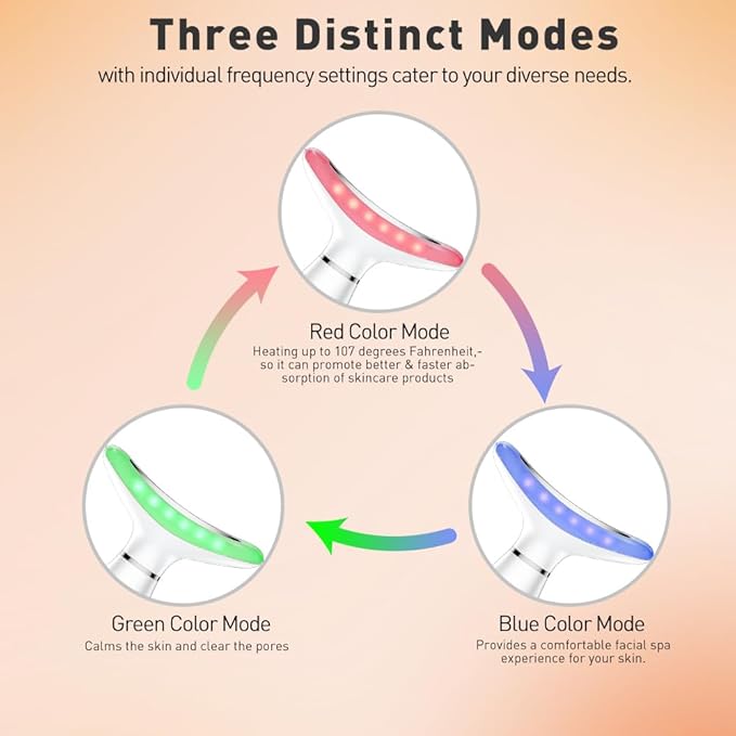 Facial Massager, 3 Modes Face Sculpting Tool, Vibrating Neck Face Massager with Thermals (Pink)