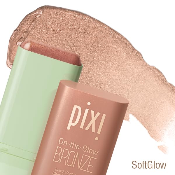 Pixi Beauty Radiance Ready On-the-Glow Trio | Hydrating Hydrating Tinted Moisture Stick Blush, Bronzer, and Highlighter Set | Travel Size, Vegan, and Paraben-Free