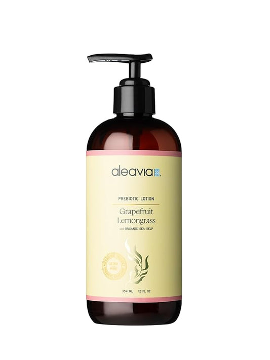 Aleavia Grapefruit Lemongrass Prebiotic Body Lotion – Lightly Scented, All-Natural Moisturizing Body Lotion with Organic Essential Oils – 12 Oz