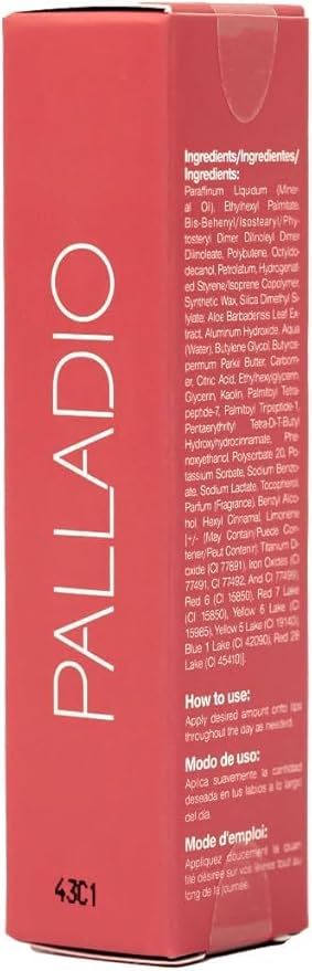 Palladio Butter Balm - Hydrating Lip Balm with Sheer Tint, Aloe, Peptides, Shea Butter, and Vegan Formulation for Instant Moisture, Shine, and Soothing Lip Care, Strawberry Shortcake