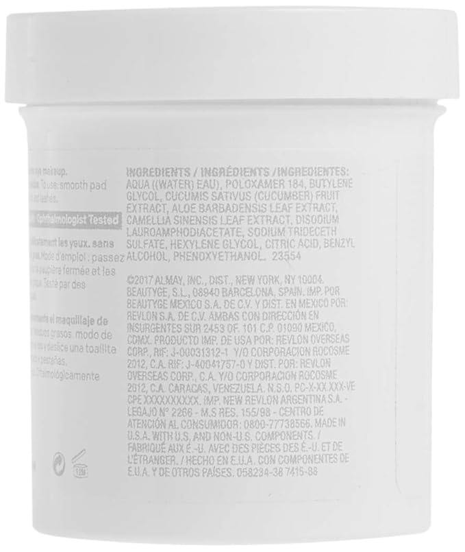 Almay Oil Free Gentle Eye Makeup Remover Pads , Oil Free Micellar, Hypoallergenic, Cruelty Free, Fragrance Free, Ophthalmologist Tested, 80 Pads ( Packaging May Vary )