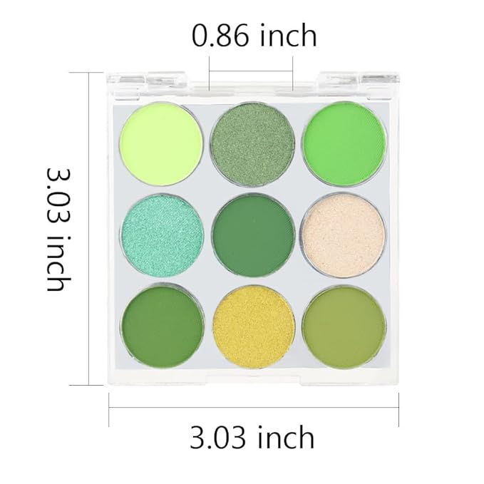 9 Colors Shimmer Matte Green Eyeshadow Palette. Highly