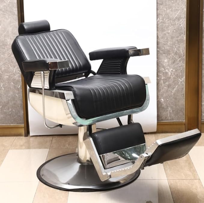 Adjustable Salon Barber Chair - Seat Height Beauty Salon Chair for Men and Women Hair Stylists, Supports up to 330 lbs Heavy Duty Hydraulic, Black