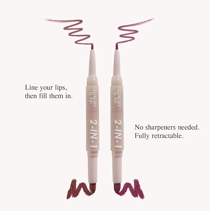 2 in 1 Lipstick Lipliner Retractable Pencil Semi Vegan,