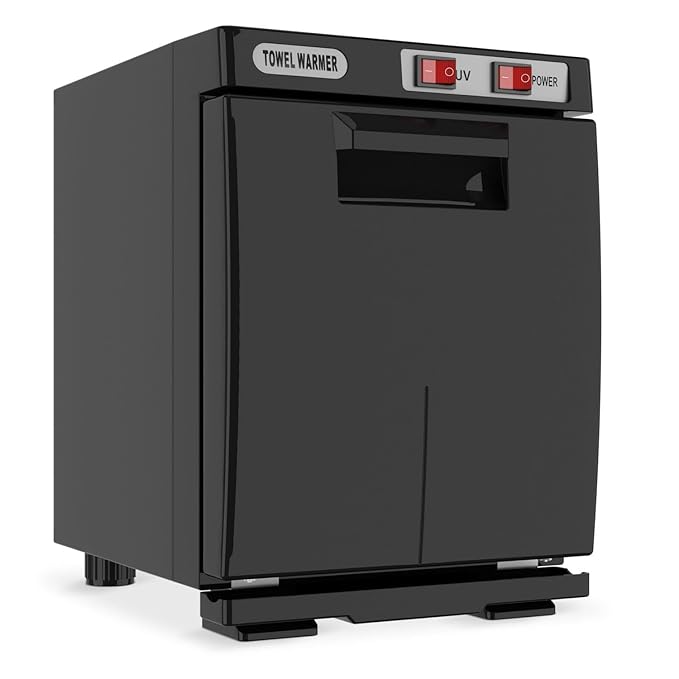 Hot Towel Warmer, 5L Towel Warmer Cabinet, Mini All-Around Fast Heating Machine with Stainless Steel Racks, Professional Towel Heater for Spa, Salon, Beauty, Barber, Massage, Gym, Home, Black