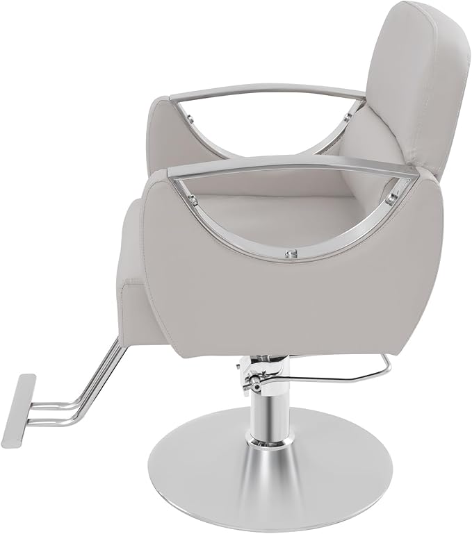 Barber Chair Salon Chair for Hair Stylist Adjustable Hydraulic Styling Chair with 360 Degrees Rolling Swivel for Salon Barbershop Tattoo Shampoo Beauty Equipment (White)