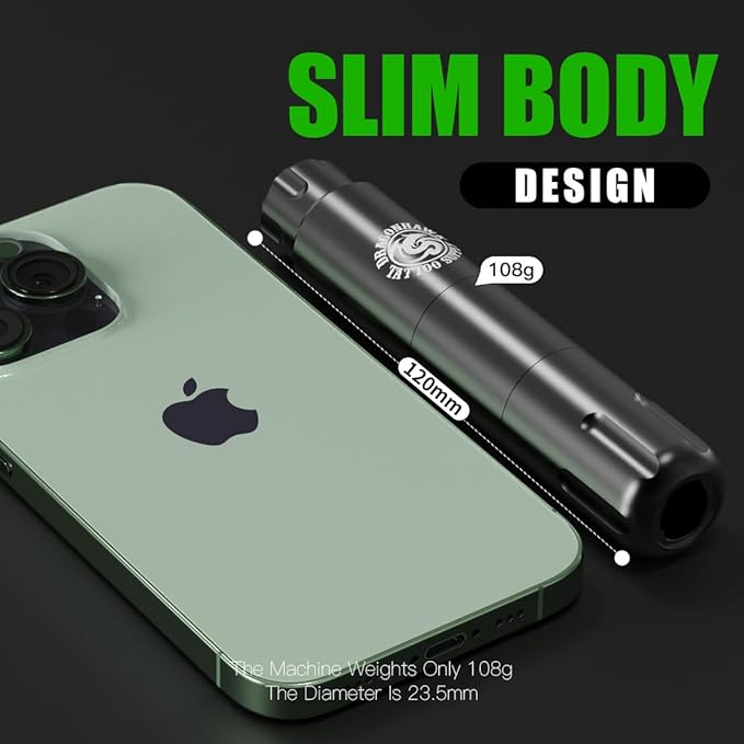 Dragonhawk Wireless Tattoo Kit, S12 Rotary Tattoo Pen Machine Gun, 2 Replaceble Batteries for Long Run Time, Tattoo Kit for Beginner Play & Learn