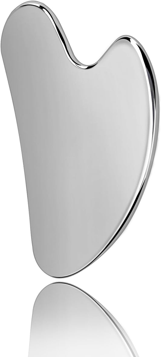 Gua Sha, Stainless Steel Gua Sha Facial Tools, Guasha Tool for Face Upgraded, Guasha Stainless Steel (Silvery)