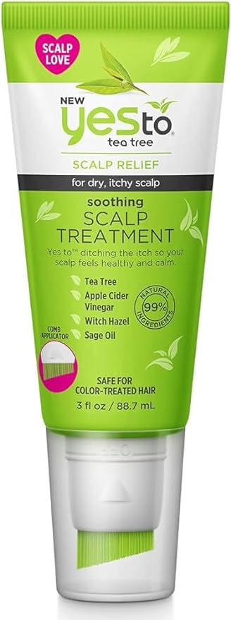 Yes To Tea Tree Scalp Treatment, Soothing Formula To Remove Build Up, Leaving Scalp Cleansed & Calm, With Tea Tree, Witch Hazel, Apple Cider Vinegar & Sage Oil, Natural, Vegan & Cruelty Free, 3 Fl Oz