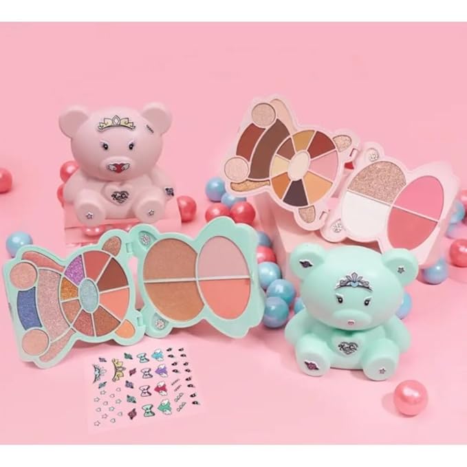 KimChi Chic Teddy Kim Palette - 17 Playful Eyeshadows, 2 Blushes, 2 Highlighters, Cruelty Free Makeup Palette, Girlfriend Pink 1.09oz