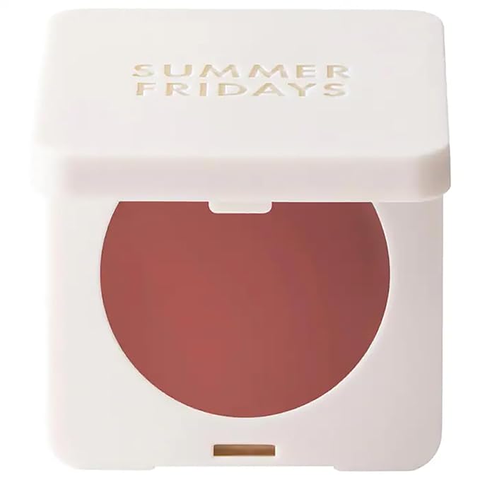 Summer Fridays Blush Butter Balm - Skincare-Infused Hydrating Cream Blush with Hyaluronic Acid, Ceramides, & Shea Butter for a Dewy Flush of Color - Cheek and Lip Tint - Toasted Terracotta (0.14 Oz)