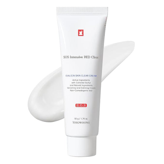 Ovalicin Skin Clear Cream, Skin Soothing, Moisturizing with Niacinamide and Sulfur, Korean Skincare, 50g, 1.76 oz.