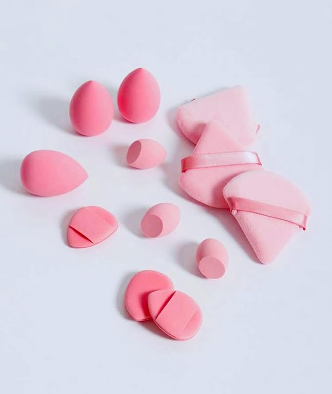 Generic Makeup Sponges Cushion Blush Puff, 12 Pieces, Pink Color