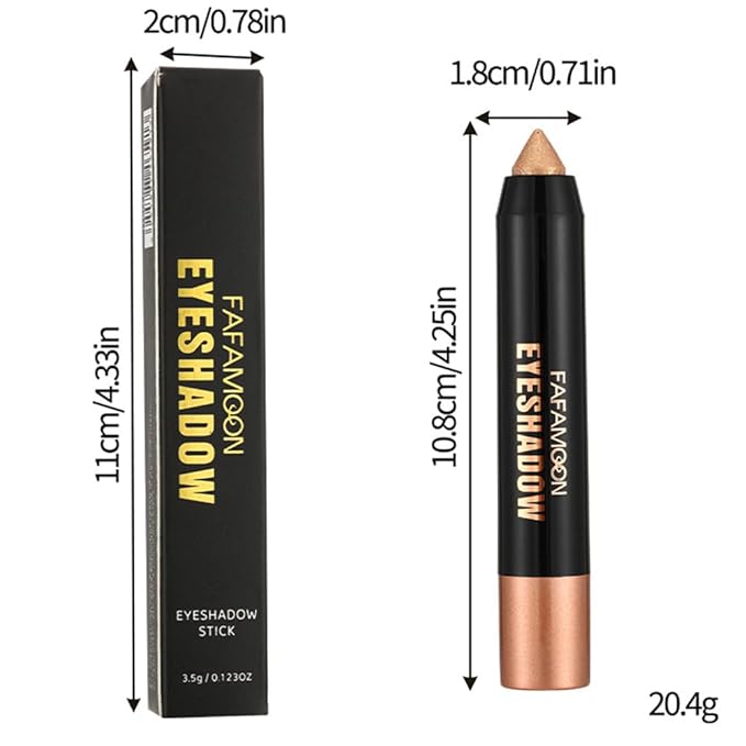 2Pcs Monochrome Cream Shimmer Glitter Eyeshadow Pencil Stick for Women, Eye Shadow Eyeliner Pencil Sticks Makeup, sombras para ojos, Waterproof, Vegan & Cruelty-Free, (03+05, 2Pcs)