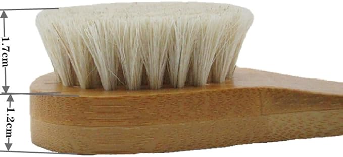 2 Pack 6" Bamboo Handle Dry Facial Cleansing Brush with Natural Soft Horsehair Bristles, Face Brush Cleanser Skin Care Exfoliating Brush Scrubber.
