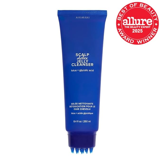 AAVRANI Scalp Detox Jelly Cleanser - Sulfate-Free Clarifying Shampoo - with Glycolic Acid & Vitamin E to Remove Build Up and Excess Oil - Color-Safe - Vegan - 8.4 Fl Oz