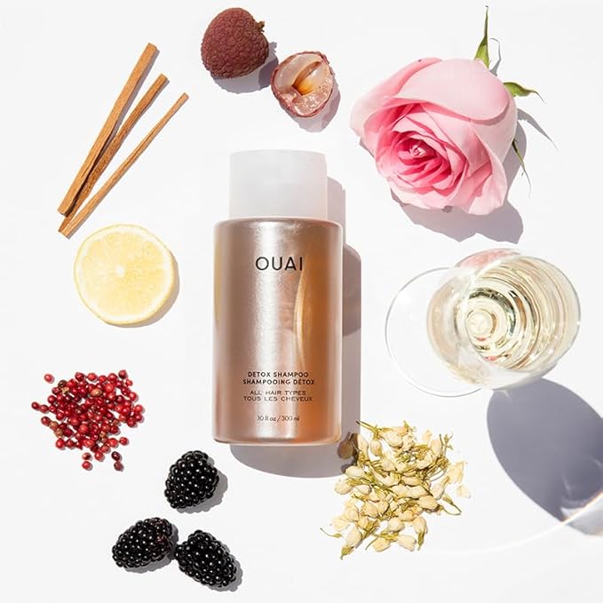 OUAI Detox Shampoo Travel Size - Clarifying Shampoo for Build Up, Dirt, Oil, Product and Hard Water - Apple Cider Vinegar & Keratin for Clean, Refreshed Hair - Sulfate-Free Hair Care (3 oz)