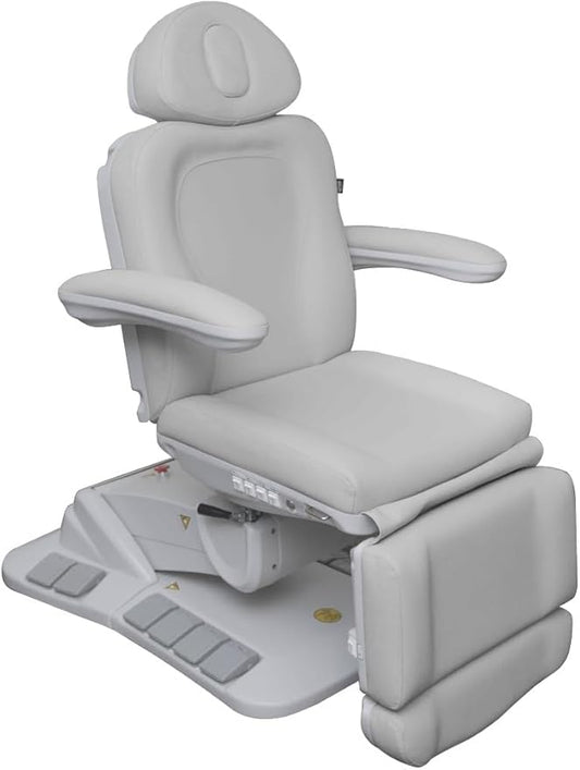 Premium Facial Bed for Esthetician, Electric Med Spa Chair with 120° Rotation, Built-in Foot Controls, Medical-Grade Microfiber, 2-Year Warranty, Memory Functions - 2246EBM, White
