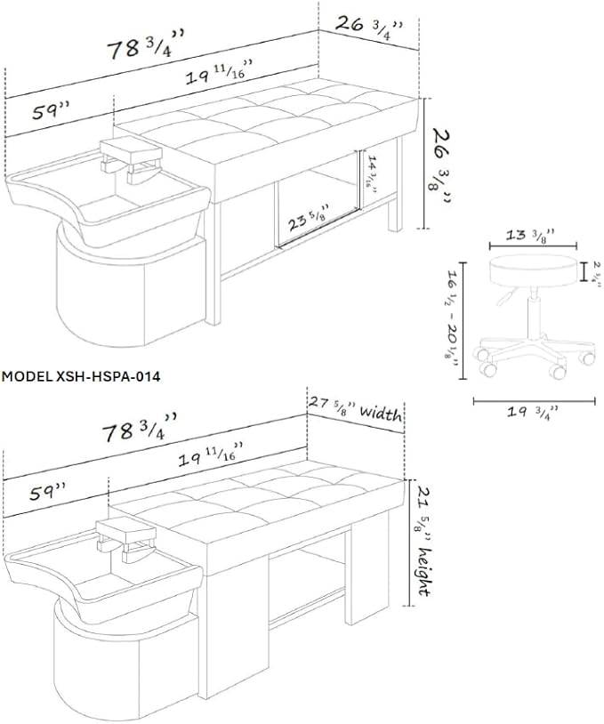 TATARTIST Head Spa Bed Head Care Shampoo Bed Head Spa Equipment Shampoo Backwash Unit with Cover Pillow Hair Salon Massage Table (Black)
