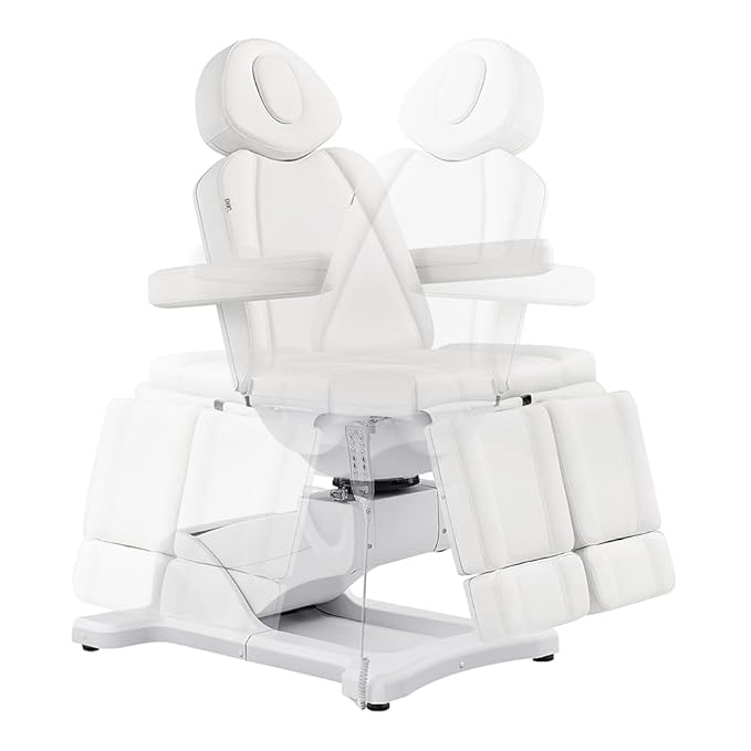 Dir Full Electrical Medical Aesthetic Chair, Podiatry, Dental, Facial Beauty Bed with Split Leg Libra, White