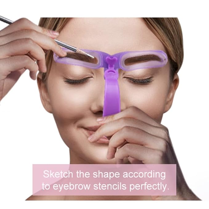 Eyebrow Shaping Kit, 8 Styles Reusable Eyebrow with Handle and Strap, Washable, Easy to Use at Home 09261737
