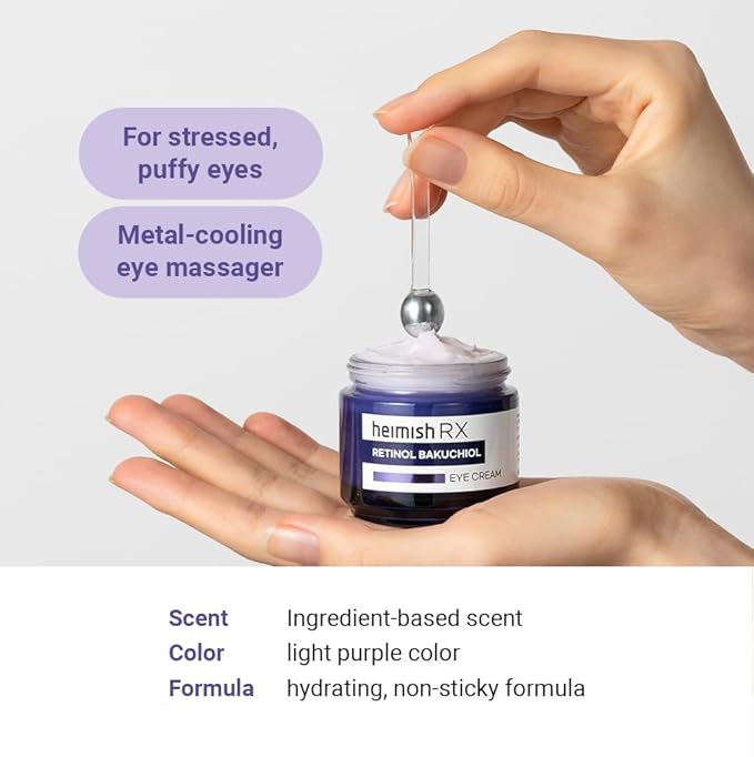 HEIMISH RX Retinol Bakuchiol Eye Cream - Daily Eye Cream for Anti Aging, Firming, Anti Wrinkle, Hydrating with Retinol, Non-greasy Formula, Korean Skincare, 30ml (1.01 fl. oz)