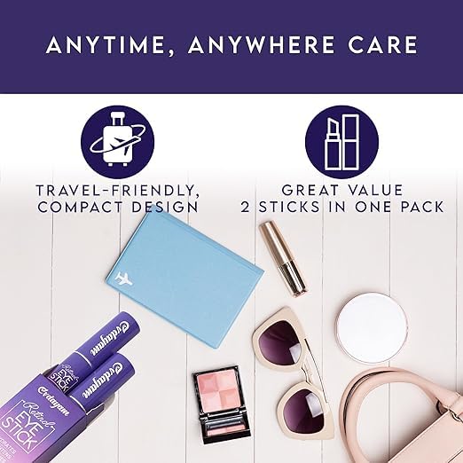 Eye Cream for Dark Circles and Puffiness 2 packs – Under Eye Balm Stick with Caffeine – Eye Brightener Stick for Eye Bags, Wrinkles, Fine Lines –