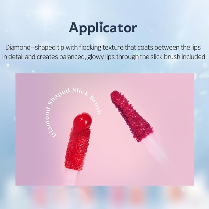 ETUDE Over Glowy Lip Stain Tint #16 Opal Wish | Non-Sticky Vegan Lip Tint | Moisturized & Long-lasting Lip Gloss | Daily Tint for Dry Lips, Korean Makeup