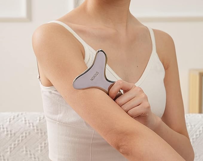 STICKON Guasha Tool Scraping Massage Tools Gua Sha Stainless Steel IASTM Tools Great Soft Tissue Mobilization Tool (STICKON-23)